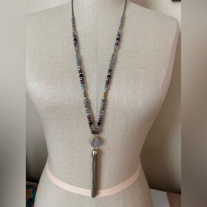 LOFT Multicolor Beaded Tassel Necklace